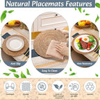 Boho Table Runner and Placemats Set, 6 Sets, Blue, 12x72 - Image 5