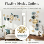 33" 3D Ginkgo Leaf Metal Wall Clock for Home Wall Decor - Image 2