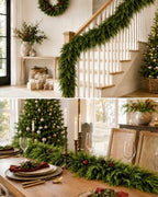 2 Pack Artificial Christmas Cedar Garland, 9 FT Real Touch Pine Greenery - Image 5