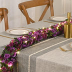 BLEUM CADE 12Pcs 16.4Ft Fake Flower Garland Faux Rose Vines with Lights - Image 4