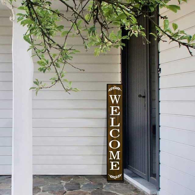64 * 8 Inch - Welcome Sign for Front Door - Large Rustic Wood Plank Set, Standing & Hanging Porch Decor, Indoor/Outdoor - Image 2