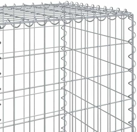 vidaXL Gabion Basket with Cover 472.4"x19.7"x59.1" Galvanized Iron - Image 4