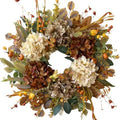 WANNA-CUL 24 Inch Fall Wreaths for Front Door with Hydrangea,Mini Pumpkins by WANNA-CUL