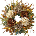 WANNA-CUL 24 Inch Fall Wreaths for Front Door with Hydrangea,Mini Pumpkins by WANNA-CUL