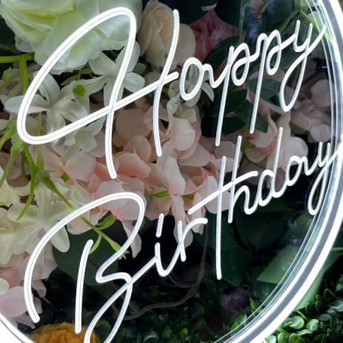 Happy Birthday LED Neon Signs Transparent Acrylic Lights Decor for Wedding Birthday Party Wall Home Bedroom Room Art Decoration with USB Light Modulator 5V - Image 5