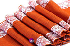 VDS Pack of 10, Burlap Table Runner with White Lace Edge, 100% Natural Jute Rustic Hessian Table Cloth Centerpiece for Wedding Birthday Party Banquet Table Decoration (Size 12X108 Inch)(Orange) - Image 2