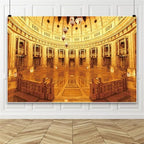Leowefowa Palace Backdrops for Photography 12x6ft Palace Hall Backdrops Palace Background Golden Hall Party Decorations Grand Palace Backdrops for Parties Vinyl by Leowefowa