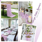 16 Pack Lavender Cheesecloth Table Runners 20x120 Inch Gauze Table Runner Cheese Cloth 10FT Lavender Table Runner Rustic Sheer Runner for Wedding Baby Shower Birthday Party Table Decor - Image 5