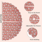 Ridhi Dark Salmon Hand Block Print Cotton Christmas Tree Skirt 70 Inch - Image 2