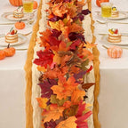 6 Pack 5.8Ft/Piece Fall Leaves Maple Leaf Garland for Mantle Artificial Autumn Hanging Foliage for Home Fall Decor Wedding Fireplace Party - Image 6