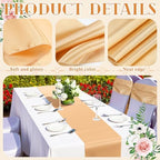 Bencailor 24 Pcs Champagne Satin Table Runners Bulk, 12 x 108 Inch - Image 5