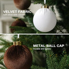 Christmas Tree Ornaments Velvet Balls, 15 Pack 3.15 Inch Shatterproof Neutral Hanging Ornaments for Christmas Xmas Decoration Indoor Holiday Decorations - Image 3