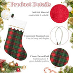 100 Pcs Felt Christmas Stockings 15 Inch Tartan Plaid, Red Green - Image 4