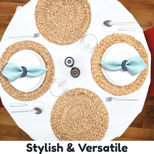 Alpha Living Home Woven Napkin Rings, 50-Pack, Navy Blue - Image 2