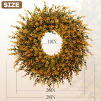 28'' Large Full Boxwood Wreath for Front Door Porch Window（Orange） - Image 2