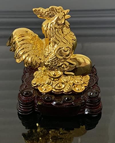 Betterdecor Gold Color Feng Shui 12 Chinese Zodiac Animal Statue Figurine Home Office Decoration and Gift for New Year Holidays and Birthday (Zodiac Rooster) - Image 5