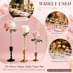 15 Pack 3.9",5.9",7.9" Glass Bud Vase Taper Candle Holder - Image 4