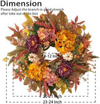 WANNA-CUL 24 Inch Fall Harvest Front Door Wreath Autumn Thanksgiving Decor - Image 3