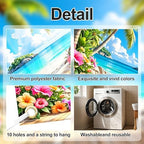 ANNA QUEEN 7x16 ft Garage Door Banner,Reusable Large Outdoor Backdrop for Tropical,Patriotic,Graduation and Christmas Party Decorations (Hawaiian Beach) - Image 3