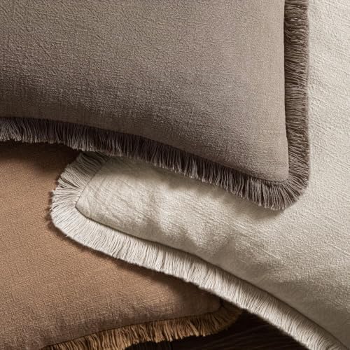 MIULEE Boho Linen Decorative Fall Lumbar Throw Pillow Covers Coffee 12x20 - Image 4