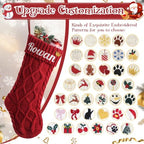 Personalized Christmas Stockings,Custom Embroidered Name & Monogram Knit Stockings for Kids,Family - Raised Ridged Cable Knit 18" Christmas Stocking for Fireplace Holiday Decor(9 Pack) - Image 4