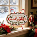 Christmas Metal Wall Sign Xmas Front Door Hanger Sign Festival Candy Cane Plaque Wall Decor Christmas Welcome Wall Mounted Decor for Indoor Outdoor Garden Porch Holiday 15.75"x13.58" by Unknown