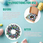 22'' Easter Wreaths for Front Door, Spring Door Wreath with Pastel Eggs, Glitter Eggs, Berries & Silk Lambs Ear Leaves, Artificial Easter Decor Garland for Indoor Outdoor Porch Wall Home Decorations - Image 5