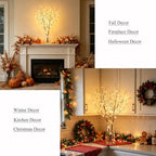 Hairui Lighted Brown Branches Battery Operated with Timer 32IN 100 LED Fairy Lights, Willow Branch Lights for Home Bedroom Fireplace Christmas Holiday Decoration Indoor Outdoor Use (Vase Excluded) - Image 5
