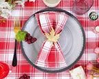 Blue Needles Gingham Buffalo Plaid Cotton Dinner Napkins Set of 12-18"x18" - Image 2