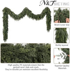 15 Ft Christmas Cedar Garland, Real Touch Soft Greenery Christmas Decor - Image 4
