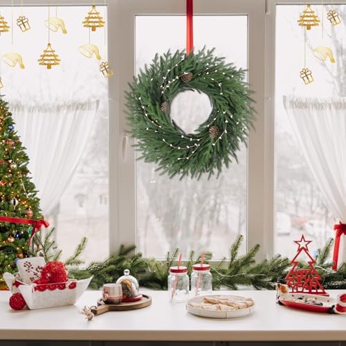26 Inch Christmas Wreath, Christmas Wreaths for Front Door, Pine Wreath with Pine Cones Berries for Indoor Outdoor Wall Mantle Door Decor - Image 2