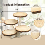 Chunful 4 Tier Round Natural Wood Cupcake Dessert Stand, Cup Cake Tower Stand Holder, Wooden Cake Display Tiered Centerpiece for Party, Birthday, Wedding, Baby Shower, Holiday Decoration - Image 2