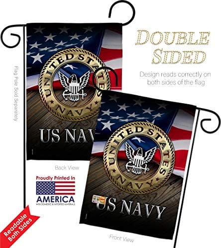US Navy Garden Flag - Pack Armed Forces USN Seabee United State American Military Veteran Retire Official USA Applique - House Decoration Banner Small Yard Gift Double-Sided Made in 13 X 18.5 - Image 3