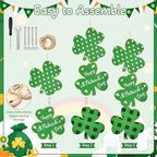 35 Inch St. Patrick’s Day Large Wooden Porch Sign, Shamrock Standing Decor with Rope, Rustic Clover Wood Welcome Sign for Outdoor Indoor Porch Entryway Farmhouse Holiday Decoration - Image 6