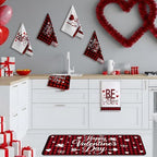 VitalCozy 10 Pcs Valentine's Day Buffalo Plaid Kitchen Decor Set Oven Mitts and Pot Holders Heart Kitchen Towels and Rugs for Chef Baking Cooking Grilling BBQ Gift - Image 6