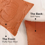 Fall Throw Pillow Covers 18x18 Set of 4 Beige & Orange Pumpkin Pillow Cover - Image 6