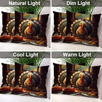 Batmerry Happy Thanksgiving Day Throw Pillow Covers, Turkey Cuteness Cartoons Food Decorative Pillow Covers Digital Printing Blended for Couch Sofa Bed Invisible Zipper 24X24 in(Set of 2) - Image 7