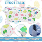 Oudain 2 Pcs Easter Table Cover Stretch Tablecloth 6 ft Egg Tablecloth - Image 3