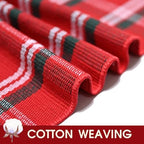 Christmas Red Green White Plaid Rug 8x10 ft, Extra Large Cotton Hand-Woven Buffalo Check Area Rug for Living Room, Bedroom, Patio, Christmas Holiday Farmhouse Decor, Washable Outdoor Indoor Carpet - Image 6