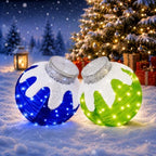 2 Pcs Outdoor Christmas Ornaments, Lighted Pop-Up Holiday Ball Decoration with 160 LED Lights, 8 Light Functions, Lighted Collapsible Christmas Outdoor Decorations for Yard, Patio, Home by TNGAN