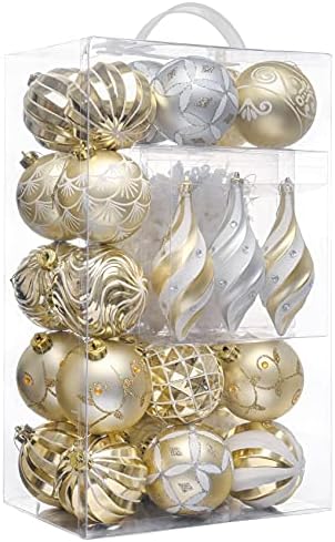 Valery Madelyn 40ct Christmas Tree Decorations Ball Ornaments Set Large by ValeryMadelyn
