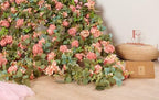 Artificial Flower Garland 2pcs 5.4ft Rose & Hydrangea Vine, Champagne Pink - Image 5