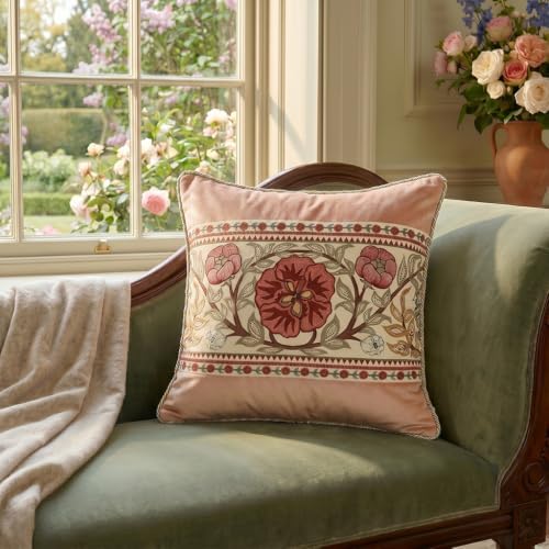 patdrea Vintage Velvet Throw Pillow Cover,Set of 2,18"x18"-Kulom C - Image 3