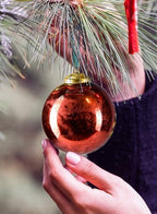 Serene Spaces Living Red, Green, and Gold Christmas Tree Ornaments for Xmas Decorating, Decorative Ball Ornaments for Holiday Décor, 4" Tall X 3" Diameter, Pack of 6 - Image 3