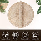 Buryeah 48 Pieces 13 Inch Christmas Round Placemats Circle Woven Place Mats Boho Decor Dining Table Mats Table Scape Hosting Friends for Wedding Birthday Dinner Parties (Beige) - Image 4