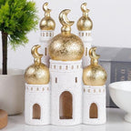 Mubarak Mosque Castle Sculpture, White and Gold, 10.24x7.09x3.54 - Image 6