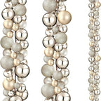 2 Pcs 9 ft Christmas Ball Ornament Garland, Champagne Gold by Yuxung