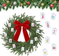 Waydress 26" Christmas Wreath with Mahjong Tiles Fake Pine Wreath with Bow by Waydress