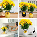 Lyrow 6 Pack Mason Jar Table Centerpiece Faux Christmas Berry Sunflower Lemon and Bell Kitchen Spring Summer Winter Farmhouse Decoration for Home Kitchen Tiered Tray Decoration(Sunflower Style) - Image 7