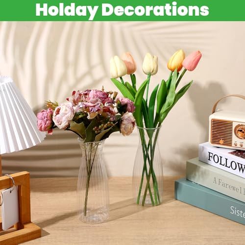 20Pcs Plastic Bud Vases Small Plastic Vases in Bulk, Clear Container for Flowers Height Shatterproof Bud Vase Wedding Centerpieces for Home Decor Living Room Office Decoration, Housewarming Party Gift - Image 3